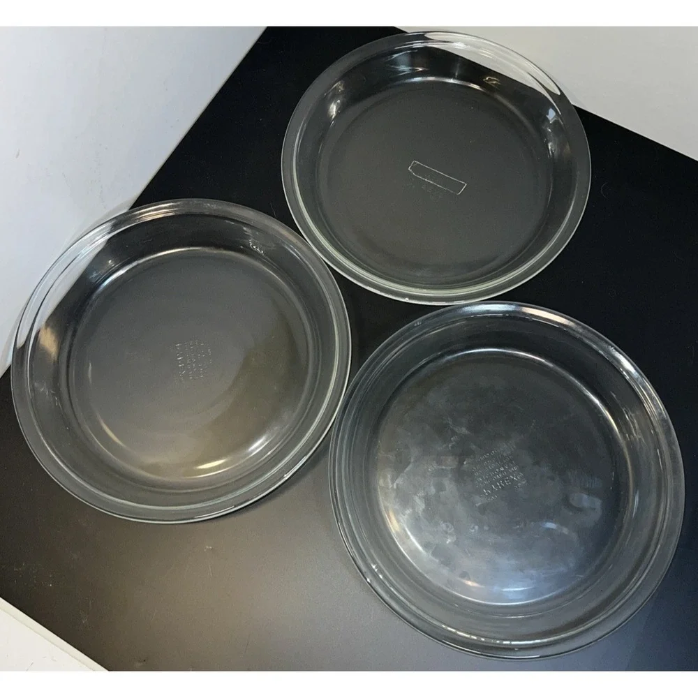 3 Vintage Pyrex Pie‎ Plates Marked 209 Clear Glass